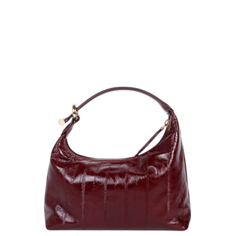Capri Leather Bag. Жіноча сумка бордова лакована з натуральної шкіри CPR3 фото