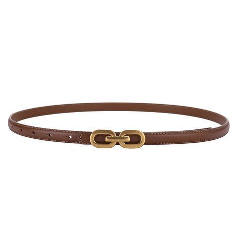 Leather Belt #12. Ремінець коричневий з натуральної шкіри з золотою фурнітурою [Передзамовлення. Надходження з 21-го травня]  BELT#12-3 фото