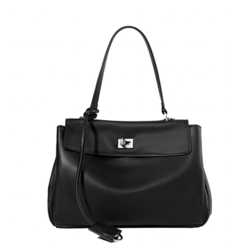 Rodeo Bag Small. Жіноча сумка чорна зі срібною фурнітурою з натуральної шкіри RBS фото