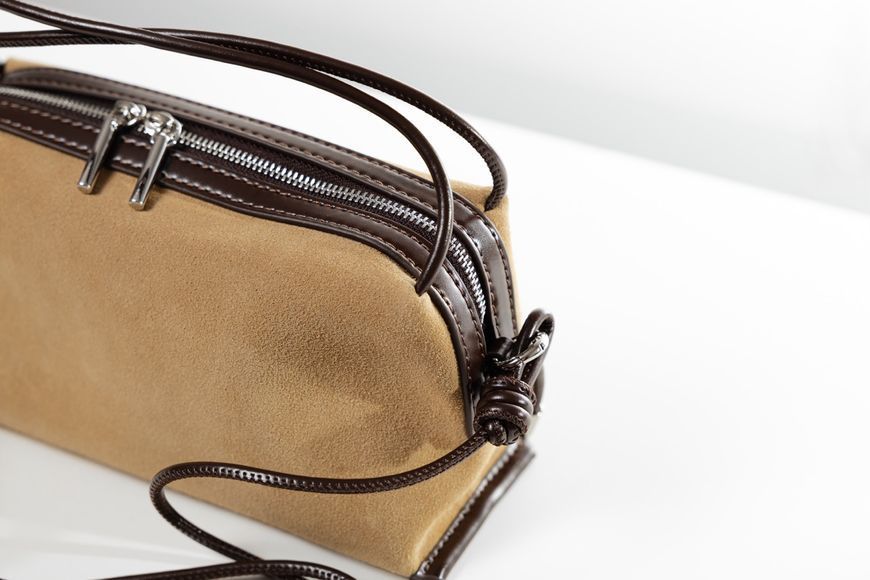 Avenzo Suede Bag. Жіноча сумка бежева з натуральної замші AVZ2 фото