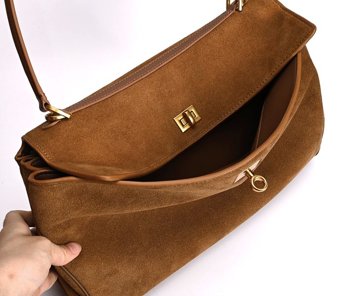 Rodeo Suede Bag Medium. Жіноча сумка світло-коричнева з натуральної замші RSUB4 фото