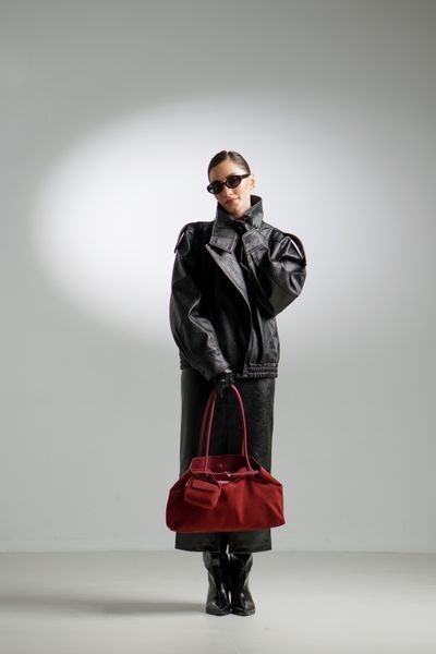 Verona Suede-Leather Bag. Жіноча сумка червона з натуральної замші і шкіри VSLB3 фото