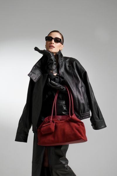 Verona Suede-Leather Bag. Жіноча сумка червона з натуральної замші і шкіри VSLB3 фото