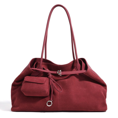 Verona Suede-Leather Bag. Жіноча сумка червона з натуральної замші і шкіри VSLB3 фото
