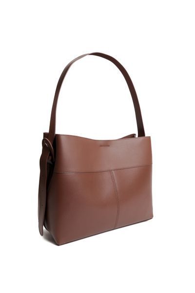 Luca Leather Bag Medium. Жіноча сумка темно-коричнева з натуральної шкіри LLBM1 фото