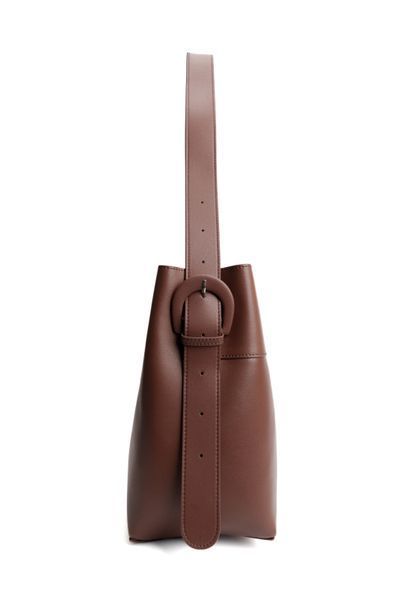 Luca Leather Bag Medium. Жіноча сумка темно-коричнева з натуральної шкіри LLBM1 фото