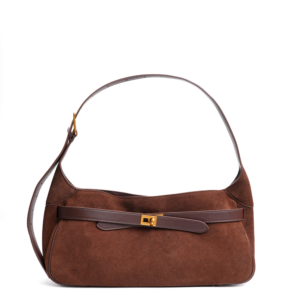 Bel Air Suede Bag. Жіноча сумка темно-коричнева з натуральної замші SUBAB1 фото