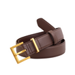 Wide Leather Belt #4. Ремінець темно-коричневий з натуральної шкіри з золотою фурнітурою BELT#4-2 фото