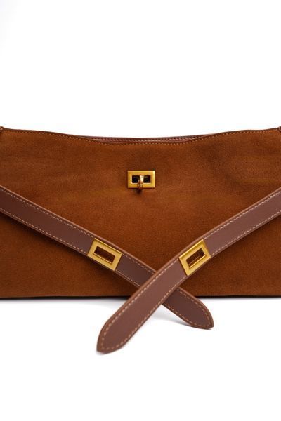Bel Air Suede Bag. Жіноча сумка коричнева з натуральної замші SUBAB2 фото