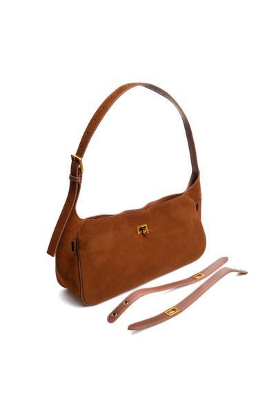 Bel Air Suede Bag. Жіноча сумка коричнева з натуральної замші SUBAB2 фото