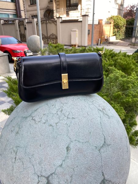 Niche Baguette Leather Bag. Жіноча сумка чорна з натуральної шкіри NBLB фото