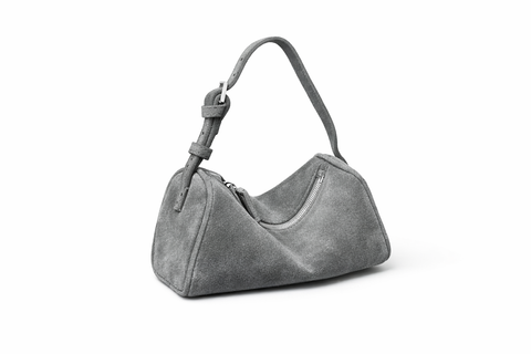 Riva Suede Bag. Жіноча сумка сіра з натуральної замші  [Передзамовлення. Надходження з 2 червня]  RVB2 фото