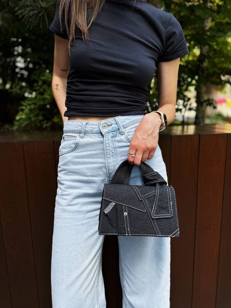 Mini Envelope Jeans. Жіноча міні сумочка джинсова чорна MEJ2 фото