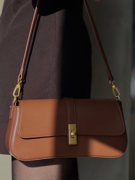 Niche Baguette Leather Bag. Жіноча сумка коричнева з натуральної шкіри NBLB2 фото