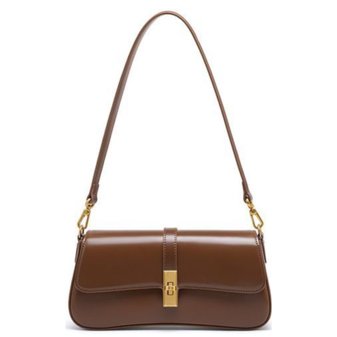 Niche Baguette Leather Bag. Жіноча сумка коричнева з натуральної шкіри NBLB2 фото