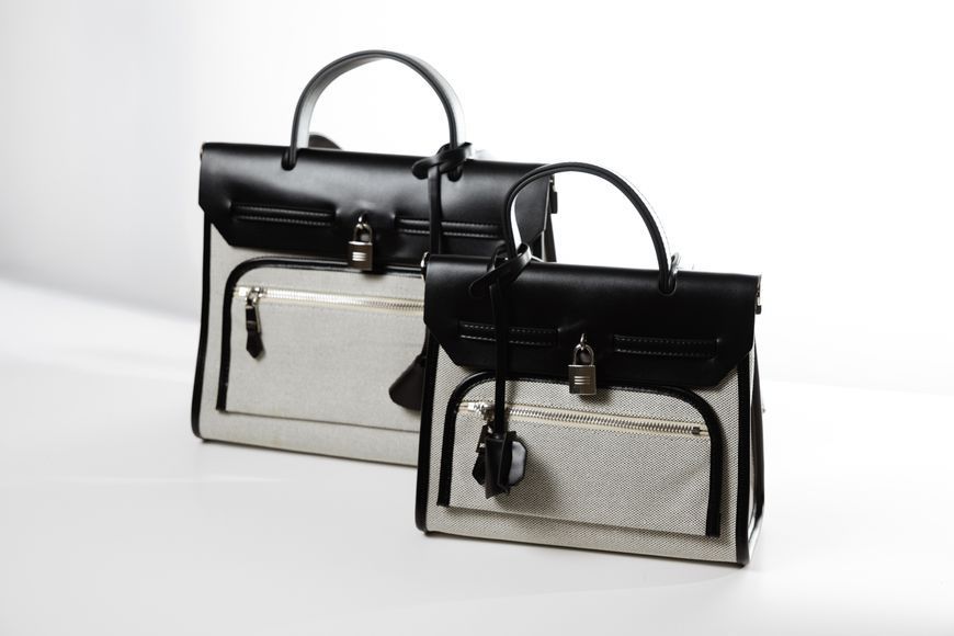 Kaya Leather Bag Small. Жіноча сумка з натуральної шкіри коричнева з білим KALEB2 фото