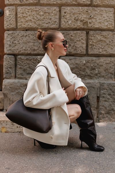 Etna Leather Bag. Жіноча сумка темно-коричнева з натуральної шкіри ETLB1 фото