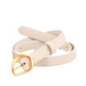 Leather Belt #5. Ремінець білий з натуральної шкіри з золотою фурнітурою BELT#5-4 фото