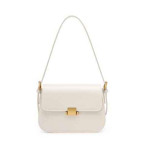 Crossbody Leather Bag. Жіноча сумка молочна з натуральної шкіри MLCB4 фото