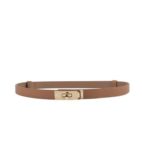 Leather Belt #7. Ремінець карамельний з натуральної шкіри з золотою фурнітурою [Передзамовлення. Надходження з 26 травня]  BELT#7-3 фото