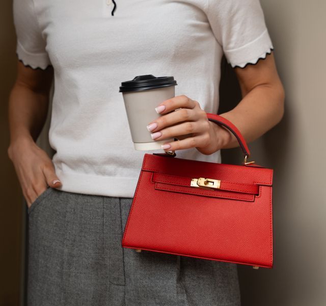 Mini Kelly Leather Bag. Жіноча сумка червона з натуральної шкіри MKLB фото