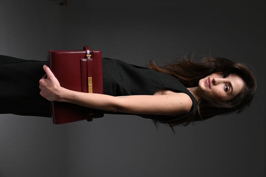 Manhattan Leather Bag. Жіноча сумка бордова з натуральної шкіри MLB3 фото