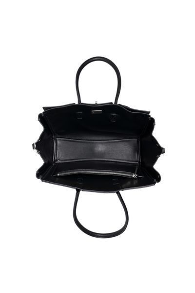 Barcelo Leather Bag Large. Жіноча сумка чорна зі срібною фурнітурою з натуральної шкіри BLBL2 фото