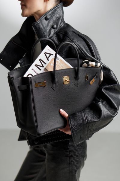 Grace Leather Medium Bag. Жіноча сумочка чорна з натуральної шкіри GRC1 фото