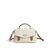 Como Leather Bag. Жіноча сумка молочна з натуральної шкіри з коричневими вставками COLB3 фото
