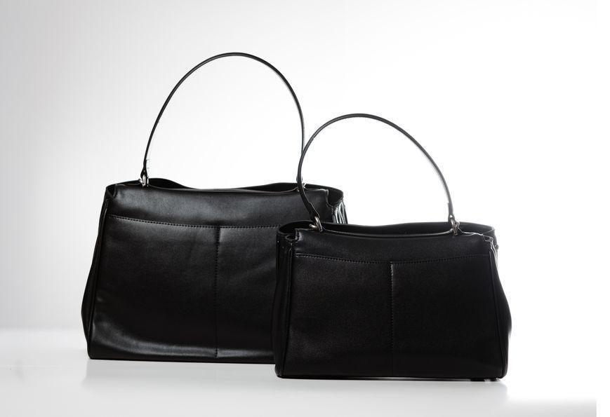 Rodeo Bag Medium. Жіноча сумка чорна зі срібною фурнітурою з натуральної шкіри RBL фото