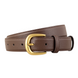 Leather Belt #6. Ремінець темно-коричневий з натуральної шкіри з золотою фурнітурою BELT#6-3 фото