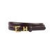 Leather Belt #8. Ремінець темно-коричневий з натуральної шкіри з золотою фурнітурою BELT#8-3 фото