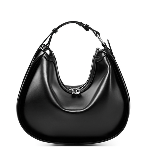 Round Leather Bag. Жіноча сумка чорна з натуральної шкіри RND2 фото