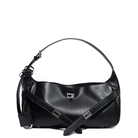 Bel Air Leather Bag. Жіноча сумка чорна зі срібною фурнітурою BAB фото