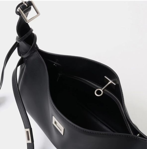 Bel Air Leather Bag. Жіноча сумка чорна зі срібною фурнітурою BAB фото