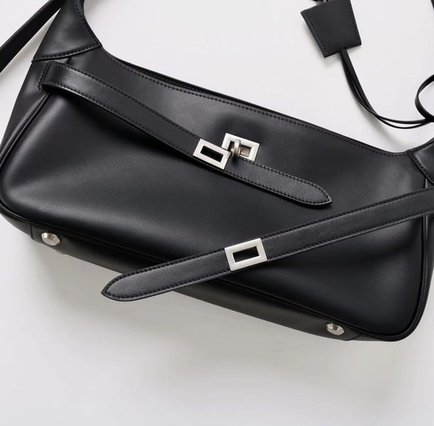 Bel Air Leather Bag. Жіноча сумка чорна зі срібною фурнітурою BAB фото