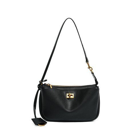 Rodeo Sling Pochette Leather Bag. Жіноча сумка чорна з золотою фурнітурою з натуральної шкіри MRLB2 фото