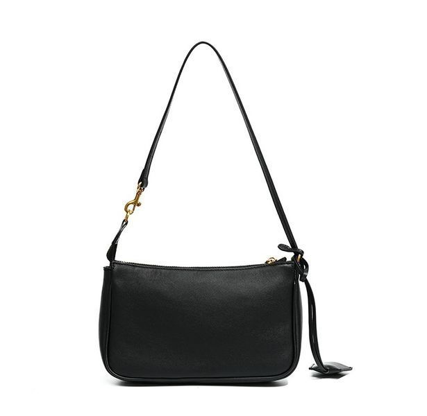 Rodeo Sling Pochette Leather Bag. Жіноча сумка чорна з золотою фурнітурою з натуральної шкіри MRLB2 фото