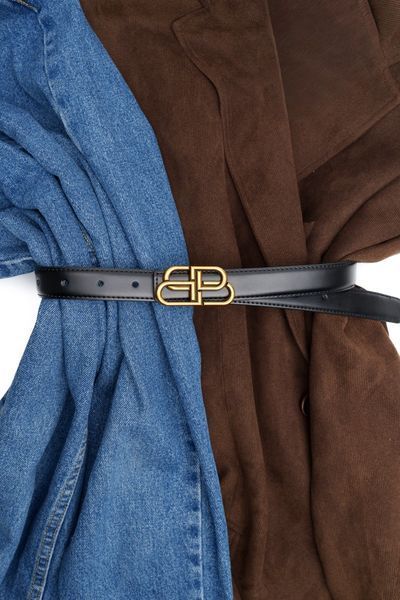 Leather Belt #10. Ремінець чорний з натуральної шкіри з золотою фурнітурою BELT#10-1 фото