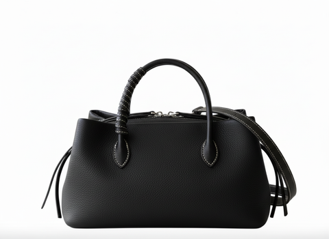 Boston Leather Bag. Жіноча сумка чорна з натуральної шкіри   [Передзамовлення. Надходження з 20-го травня]  BST2 фото
