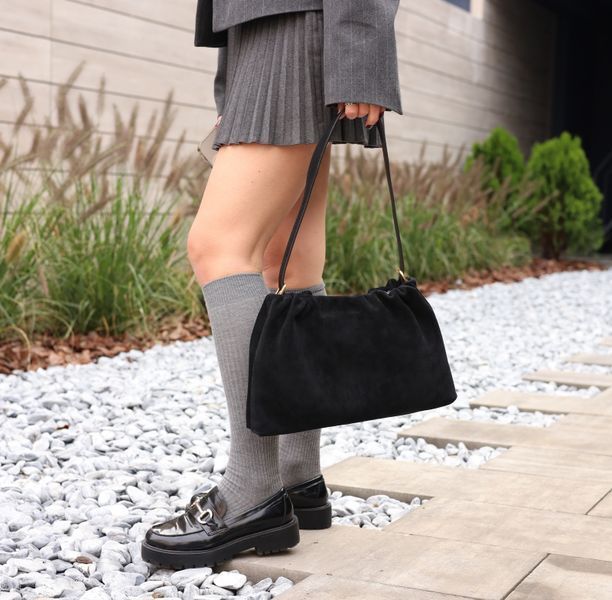 Tokyo Suede Bag. Жіноча сумка чорна з натуральної замші  TSB фото