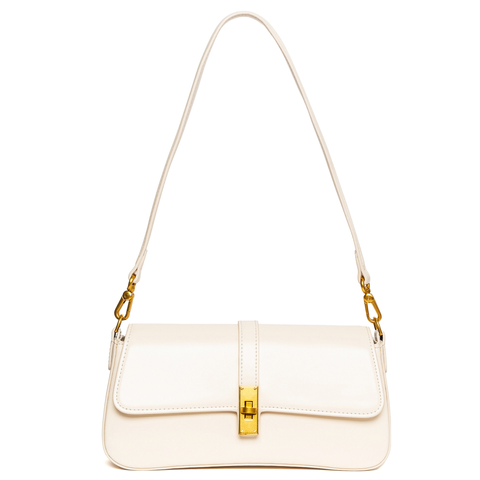 Niche Baguette Leather Bag. Жіноча сумка молочна з натуральної шкіри NBLB4 фото