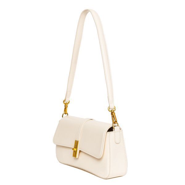 Niche Baguette Leather Bag. Жіноча сумка молочна з натуральної шкіри NBLB4 фото