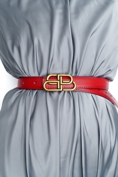 Leather Belt #10. Ремінець червоний з натуральної шкіри з золотою фурнітурою BELT#10-2 фото
