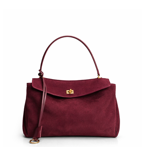 Rodeo Suede Bag Small. Жіноча сумка бордова з натуральної замші RSUB5 фото