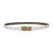 Leather Belt #11. Ремінець білий з натуральної шкіри з золотою фурнітурою BELT#11-4 фото